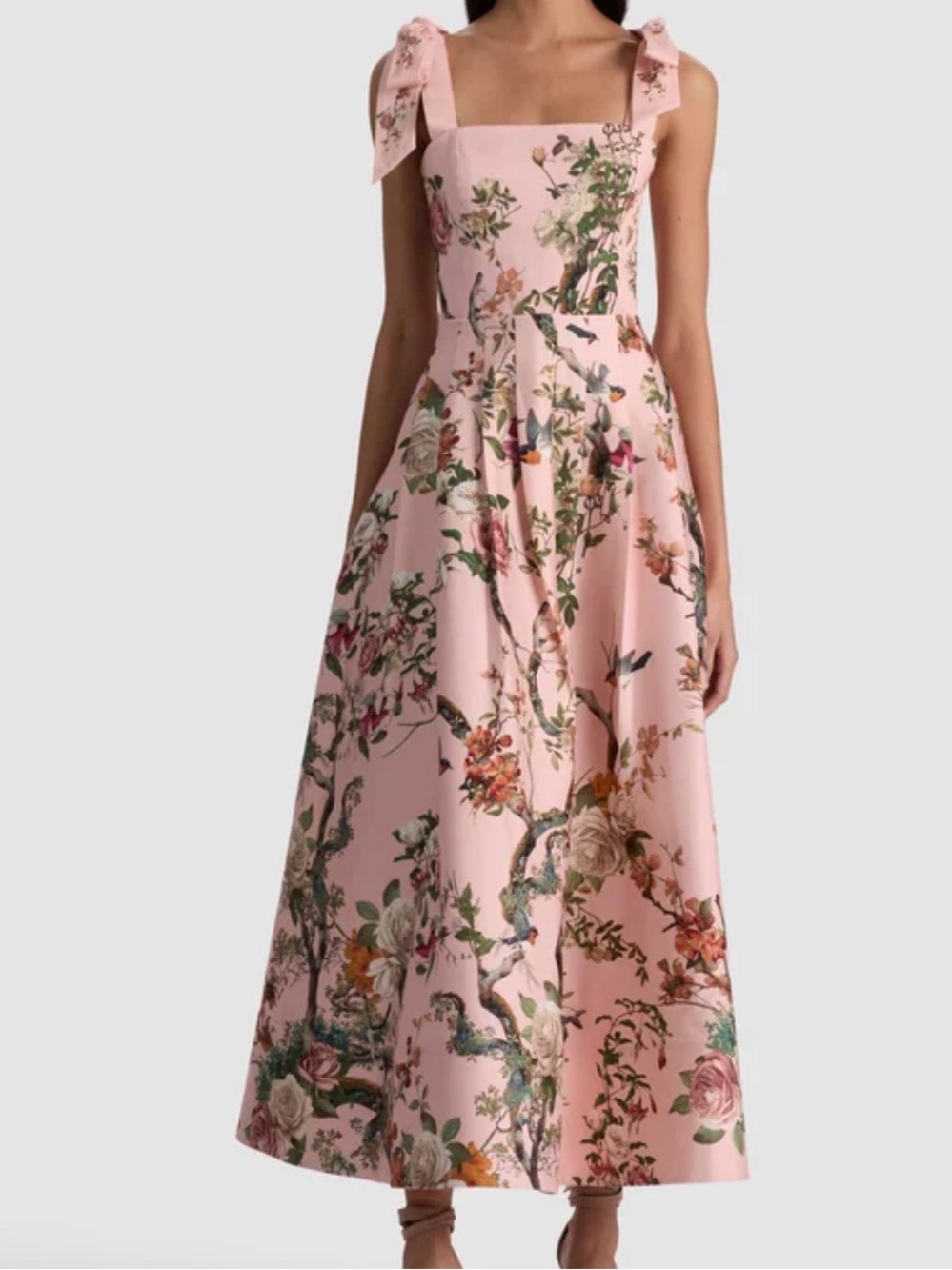 Alice + Olivia sold out -Pink Floral Tie-Shoulder size 10 - Picture 3 of 8